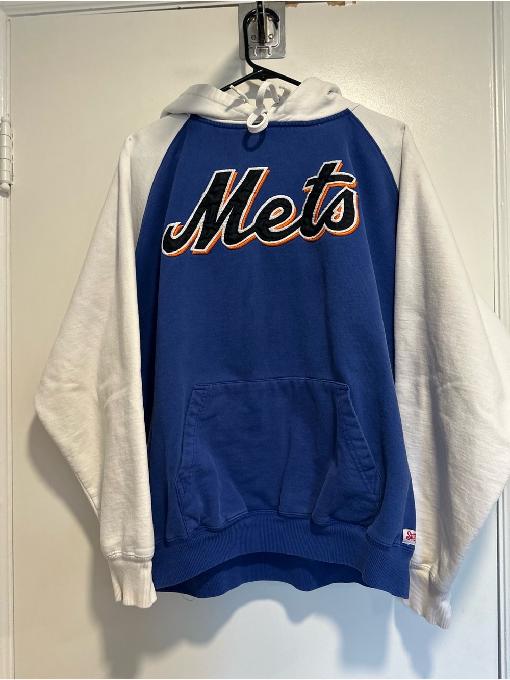 VTG  New York Mets Stitches Sellout Logo Baseball Hoodie Sz: L Raglan Sleeves.